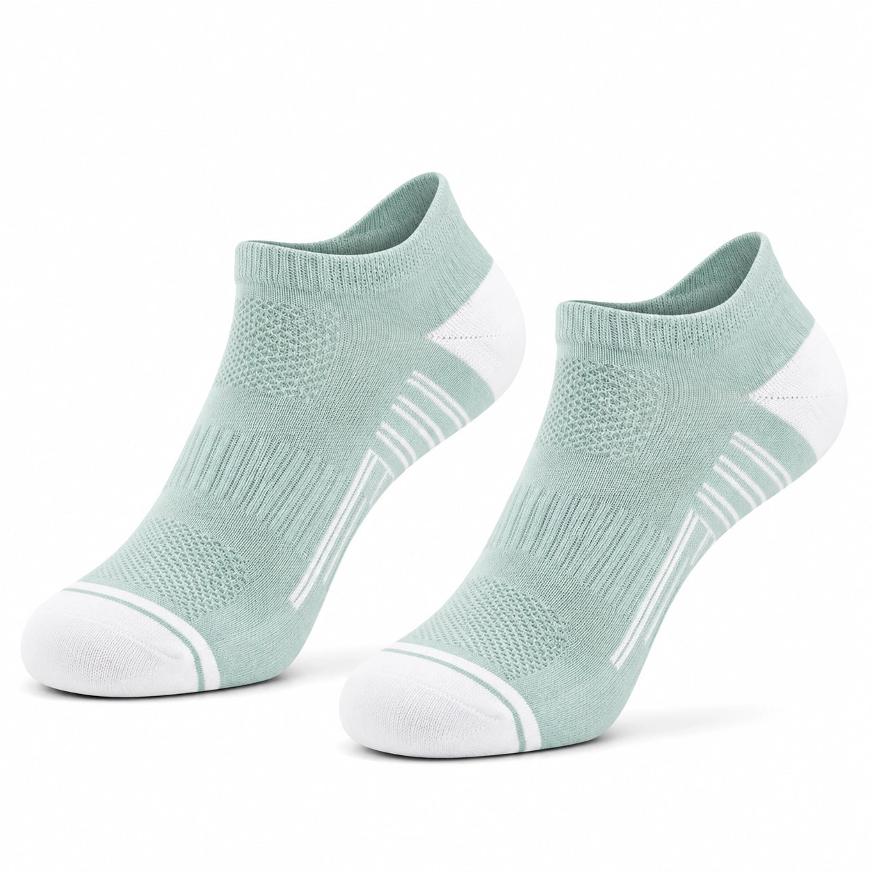 Chaussettes courtes 35-38 en textile vert menthe et blanc respirantes pour sport