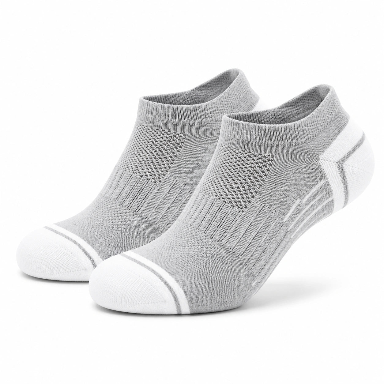 Chaussettes de sport 43-46 en maille textile gris blanc basses respirantes