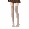 Chaussettes montantes 35-38 beige en maille côtelée style classique
