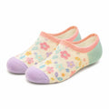 Chaussettes invisibles 43-46 en maille crème à fleurs multicolores style décontracté