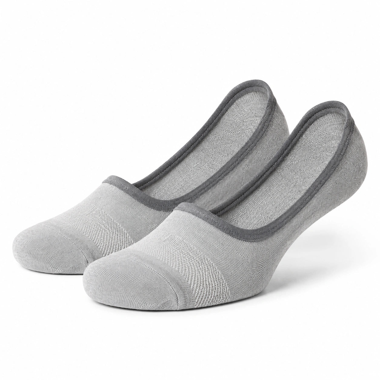 Chaussettes ballerines 35-38 en textile gris clair pour intérieur - coupe basse extensible
