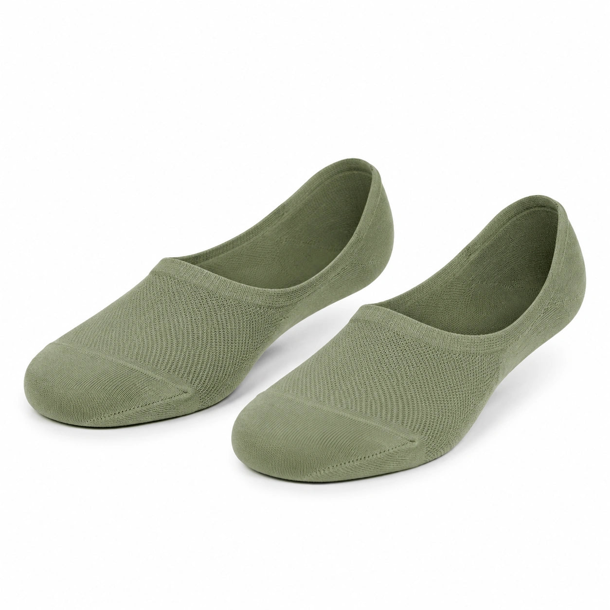 Chaussettes invisibles 35-38 en maille textile vert sauge - coupe basse pour chaussures