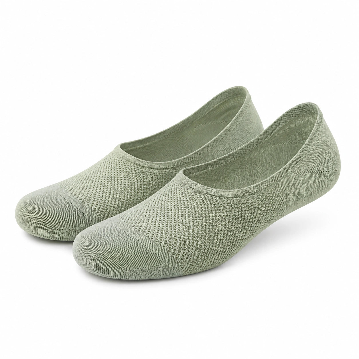 Chaussettes ballerines 39-42 en maille vert sauge respirantes
