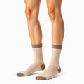 Chaussettes mi-mollet 35-38 en maille côtelée beige et marron style décontracté