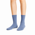 Chaussettes mi-mollet 35-38 en maille bleue côtelée - style décontracté