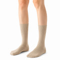 Chaussettes mi-mollet 35-38 en maille beige à côtes pour usage quotidien