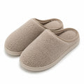 Chaussons 42/43 en textile bouclette beige - intérieur maison à enfiler