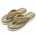 Tongs 40/41 vert kaki et beige à brides tressées pour été