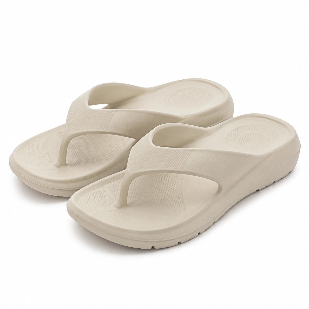 Tongs 38/39 en mousse synthétique beige à semelle épaisse antidérapante